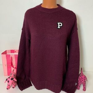 PINK VS BOYFRIEND CHUNKY KNIT CREW NECK SWEATER